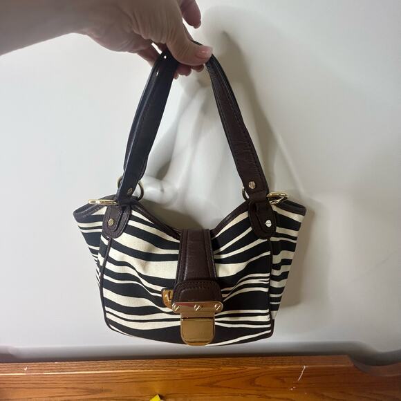 Michael Kors Bag Brown Gold Satchel Leather - Picture 1 of 13